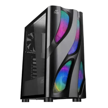 Ant Esports ICE-320TG ARGB (ATX) Mid Tower Cabinet (Black)