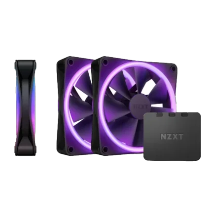NZXT F120 RGB Duo 120mm Black Cabinet Fan With RGB Controller - Triple Pack