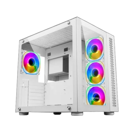 Ant Esports Crystal White ARGB Gaming Cabinet