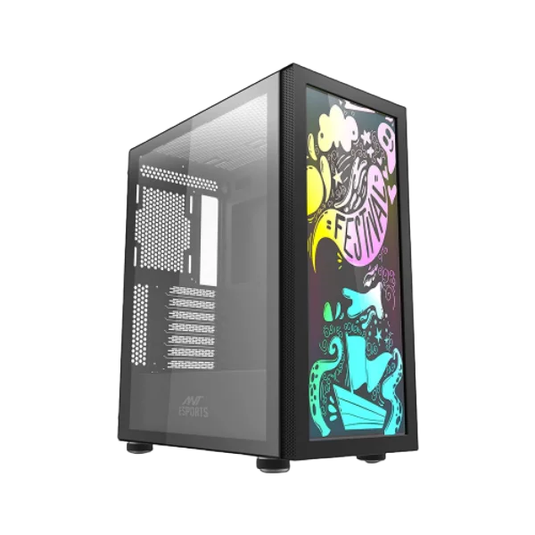 Ant Esports Graffiti (ATX) Black Mid Tower Cabinet Ant Esports Graffiti (ATX) Black Mid Tower Cabinet