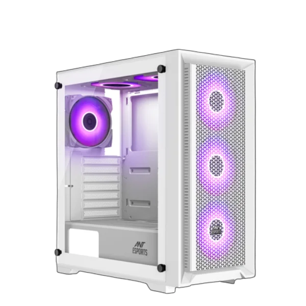 Ant Esports SX7 ARGB (ATX) White Mid Tower Cabinet Ant Esports SX7 ARGB (ATX) White