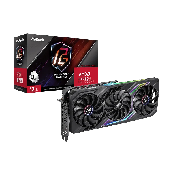 ASRock Radeon RX 7700 XT Phantom Gaming 12GB OC Graphics Card ASRock Radeon RX 7700 XT Phantom Gaming 12GB OC Graphics Card