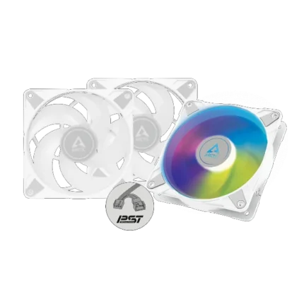 Arctic P12 PWM PST ARGB 120mm White Case Fan - 3 Pack