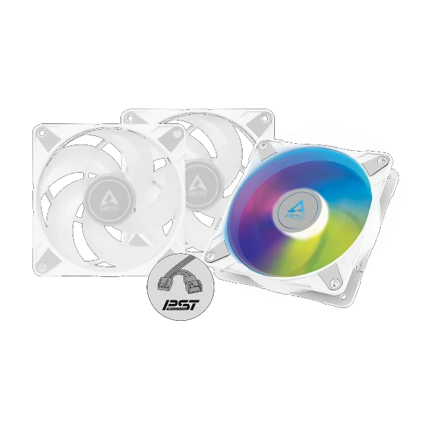 Arctic P12 PWM PST ARGB 120mm White Case Fan - 3 Pack Arctic P12 PWM PST ARGB 120mm White Case Fan - 3 Pack