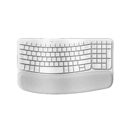 Logitech Wave Keys Wireless Keyboard with Palm Rest - Off White