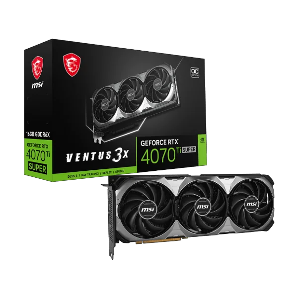 MSI GeForce RTX 4070 Ti SUPER 16GB VENTUS 3X OC GDDR6X Graphics Card MSI GeForce RTX 4070 Ti SUPER 16GB VENTUS 3X OC GDDR6X Graphics Card