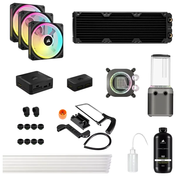 Corsair Hydro X Series iCUE LINK XH405i RGB Custom Cooling Kit - Stealth Gray Corsair Hydro X Series iCUE LINK XH405i RGB Custom Cooling Kit - Stealth Gray