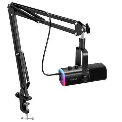 Fifine Ampligame AM8T XLR/USB Microphone Kit with Mute Button and Headphone Jack