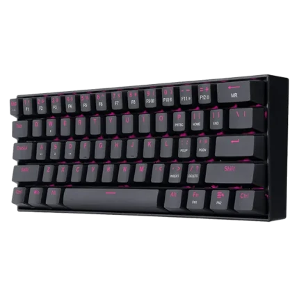 Redragon K630 Dragonborn 60% Mechanical Keyboard with Pink LED and Brown Switches - Black