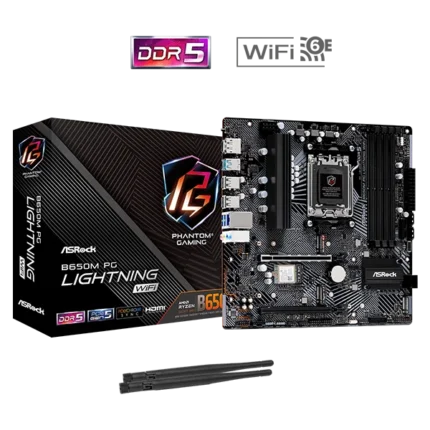 ASRock B650M PG Lightning WiFi AM5 DDR5 mATX Motherboard