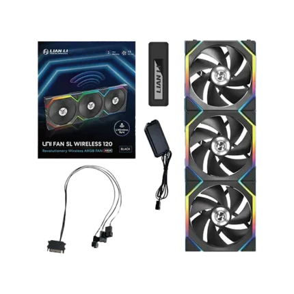 Lian Li UNI Fan SL Wireless 120 ARGB Black Cabinet Fan - Triple Pack