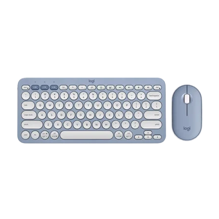 Logitech Blue Color Wireless Pebble 2 Mouse And Keyboard Combo