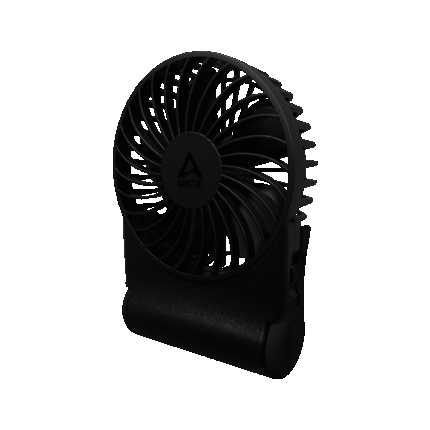 Arctic Summair 2Go Rechargeable Powerful Handheld Black Fan with Stand