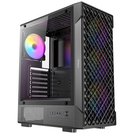 Elevate your gaming rig with the Antec VX320 ARGB ATX Mid Tower Cabinet. Stunning ARGB lighting, efficient airflow, and ample space for high-end components make it a top choice for gamers.